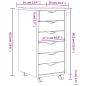 Preview: Rollschrank mit Schubladen MOSS Schwarz Massivholz Kiefer