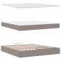 Preview: ARDEBO.de - Ottoman-Bett mit Matratze Taupe 160x200 cm Stoff
