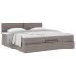 Preview: Ottoman-Bett mit Matratze Taupe 160x200 cm Stoff