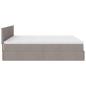 Preview: Ottoman-Bett mit Matratze Taupe 160x200 cm Stoff