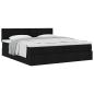 Preview: Ottoman-Bett mit Matratze Schwarz 200x200 cm Stoff