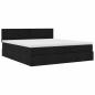 Preview: Ottoman-Bett mit Matratze Schwarz 200x200 cm Stoff