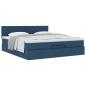 Preview: Ottoman-Bett mit Matratze Blau 160x200 cm Stoff