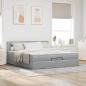 Preview: Ottoman-Bett mit Matratze Hellgrau 200x200 cm Stoff