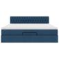 Preview: Ottoman-Bett mit Matratze Blau 160x200 cm Stoff