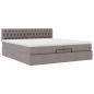 Preview: Ottoman-Bett mit Matratze Taupe 200x200 cm Stoff