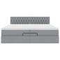 Preview: Ottoman-Bett mit Matratze Hellgrau 200x200 cm Stoff