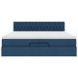 Preview: Ottoman-Bett mit Matratze Blau 200x200 cm Stoff