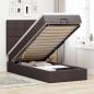 Preview: ARDEBO.de - Ottoman-Bett mit Matratze Dunkelbraun 90x200 cm Stoff