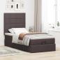 Preview: Ottoman-Bett mit Matratze Dunkelbraun 90x200 cm Stoff