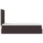 Preview: Ottoman-Bett mit Matratze Dunkelbraun 90x200 cm Stoff