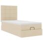 Preview: ARDEBO.de - Ottoman-Bett mit Matratze Creme 100x200 cm Stoff