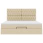 Preview: Ottoman-Bett mit Matratze Creme 180x200 cm Stoff