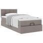 Preview: Ottoman-Bett mit Matratze Taupe 90x190 cm Stoff