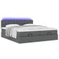 Preview: Ottoman-Bett mit Matratzen Dunkelgrau 160x200 cm Stoff