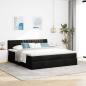 Preview: Ottoman-Bett mit Matratze Schwarz 160x200 cm Stoff