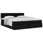 Preview: Ottoman-Bett mit Matratze Schwarz 160x200 cm Stoff