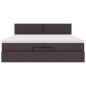 Preview: Ottoman-Bett mit Matratze Dunkelbraun 200x200 cm Stoff