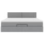 Preview: Ottoman-Bett mit Matratze Hellgrau 180x200 cm Stoff