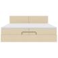 Preview: Ottoman-Bett mit Matratze Creme 200x200 cm Stoff