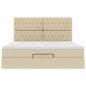 Preview: Ottoman-Bett mit Matratze Creme 160x200 cm Stoff