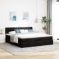 Preview: Ottoman-Bett mit Matratze Schwarz 200x200 cm Stoff