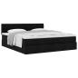 Preview: Ottoman-Bett mit Matratze Schwarz 200x200 cm Stoff