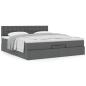 Preview: Ottoman-Bett mit Matratze Dunkelgrau 200x200 cm Stoff