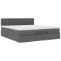 Preview: Ottoman-Bett mit Matratze Dunkelgrau 200x200 cm Stoff