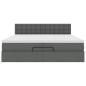 Preview: Ottoman-Bett mit Matratze Dunkelgrau 200x200 cm Stoff