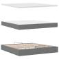 Preview: Ottoman-Bett mit Matratze Dunkelgrau 200x200 cm Stoff
