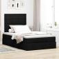 Preview: Ottoman-Bett mit Matratze Schwarz 120x200 cm Stoff