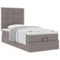 Preview: Ottoman-Bett mit Matratze Taupe 90x190 cm Stoff