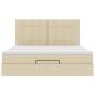 Preview: Ottoman-Bett mit Matratze Creme 180x200 cm Stoff