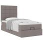 Preview: Ottoman-Bett mit Matratze Taupe 100x200 cm Stoff