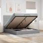 Preview: ARDEBO.de - Ottoman-Bett mit Matratze Hellgrau 160x200 cm Stoff