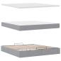 Preview: Ottoman-Bett mit Matratze Hellgrau 160x200 cm Stoff