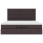 Preview: ARDEBO.de - Ottoman-Bett mit Matratzen Dunkelbraun 200x200 cm Stoff