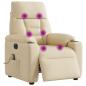 Preview: Massagesessel Elektrisch Creme Stoff