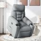 Preview: Relaxsessel mit Aufstehhilfe Hellgrau Stoff