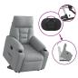Preview: Relaxsessel mit Aufstehhilfe Hellgrau Stoff