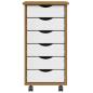 Preview: Rollschrank mit Schubladen MOSS Honigbraun Massivholz Kiefer