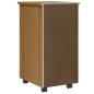 Preview: Rollschrank mit Schubladen MOSS Honigbraun Massivholz Kiefer