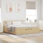 Preview: Ottoman-Bett mit Matratze Creme 180x200 cm Stoff