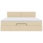 Preview: Ottoman-Bett mit Matratze Creme 180x200 cm Stoff