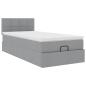 Preview: Ottoman-Bett mit Matratze Hellgrau 80x200 cm Stoff