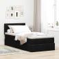 Preview: Ottoman-Bett mit Matratze Schwarz 80x200 cm Stoff