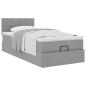 Preview: Ottoman-Bett mit Matratze Hellgrau 90x190 cm Stoff