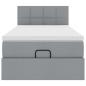 Preview: Ottoman-Bett mit Matratze Hellgrau 90x190 cm Stoff