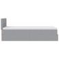 Preview: Ottoman-Bett mit Matratze Hellgrau 90x190 cm Stoff